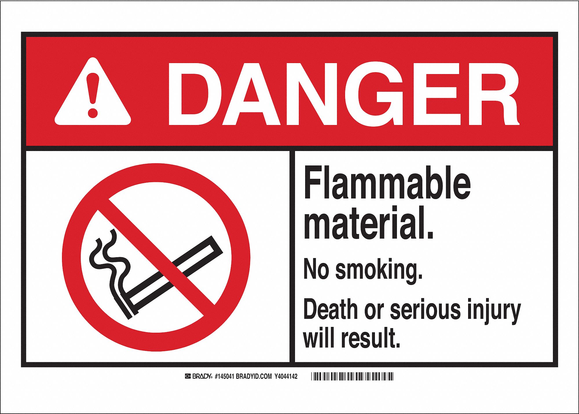 Danger Sign,Flam Mat,B-302,7in.H