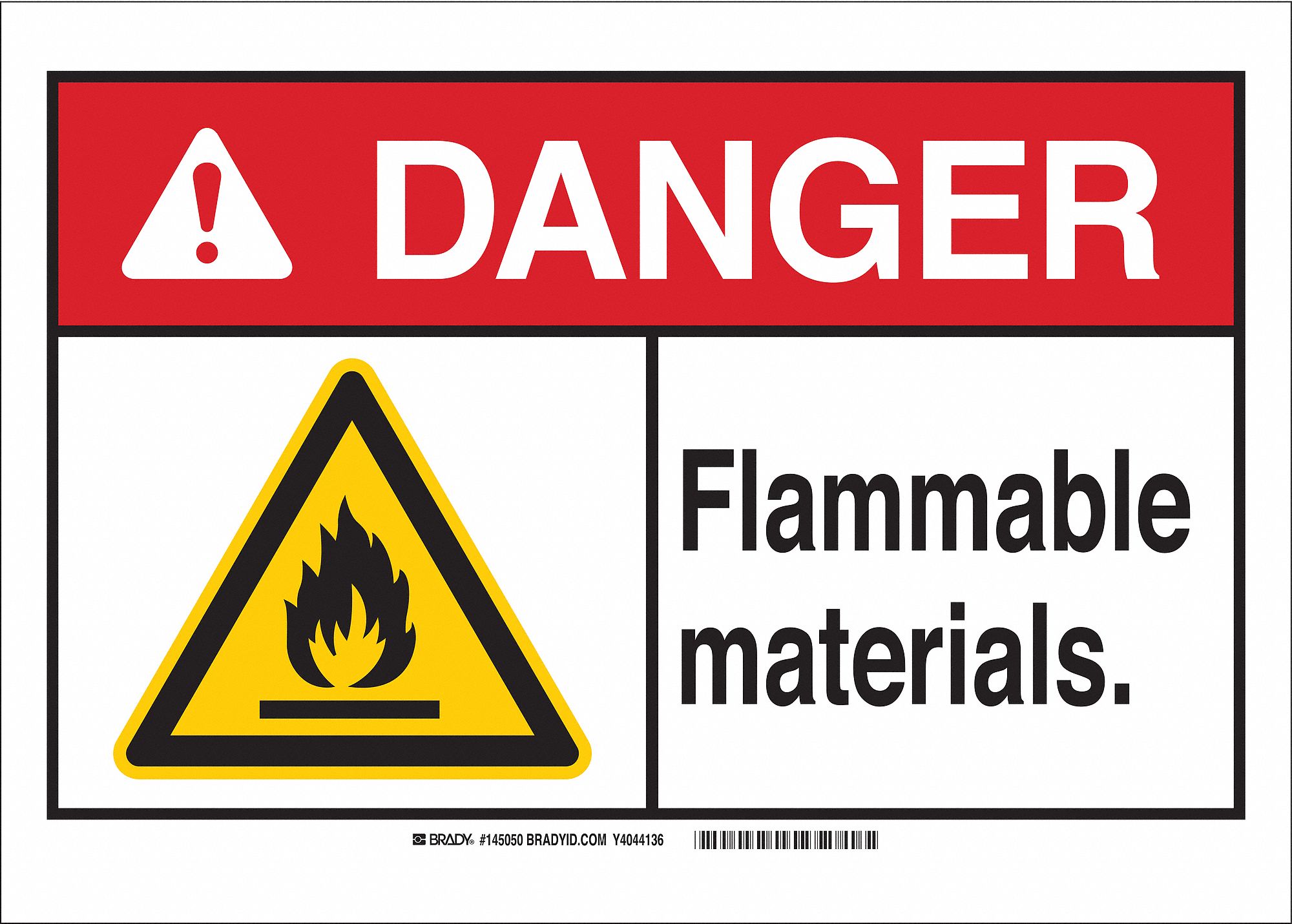 Danger Sign,Flam Mat,B-120,10in.H