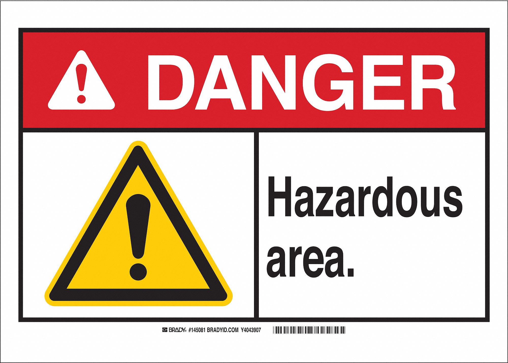 Danger Sign,Hazardous,B-302,10in.H