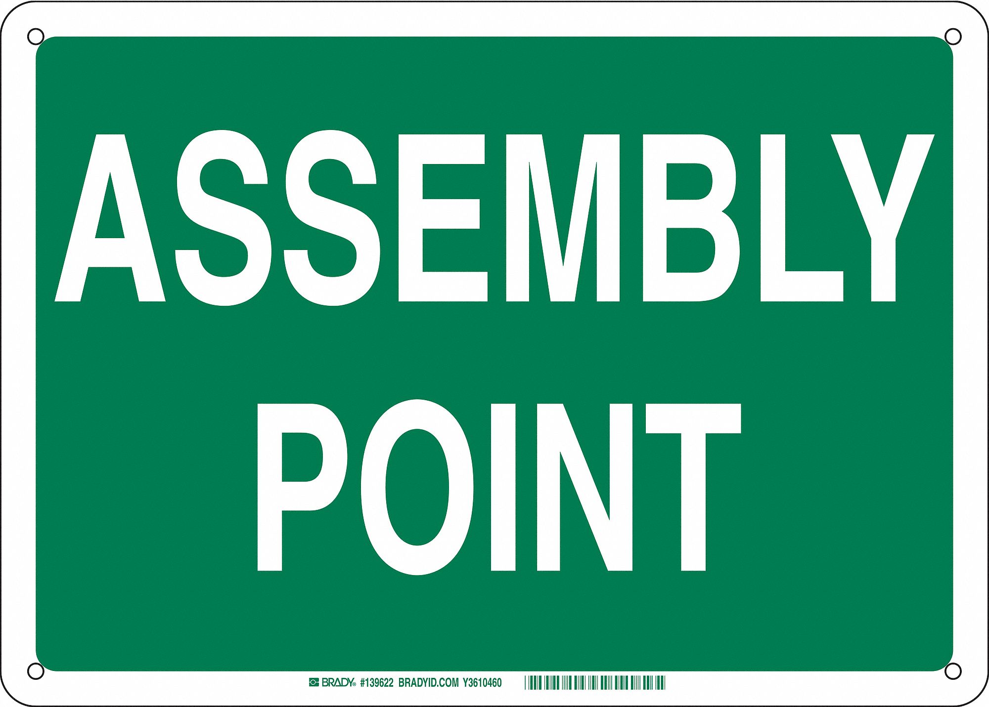 Facility Sign,Assembly Point,14 in. W