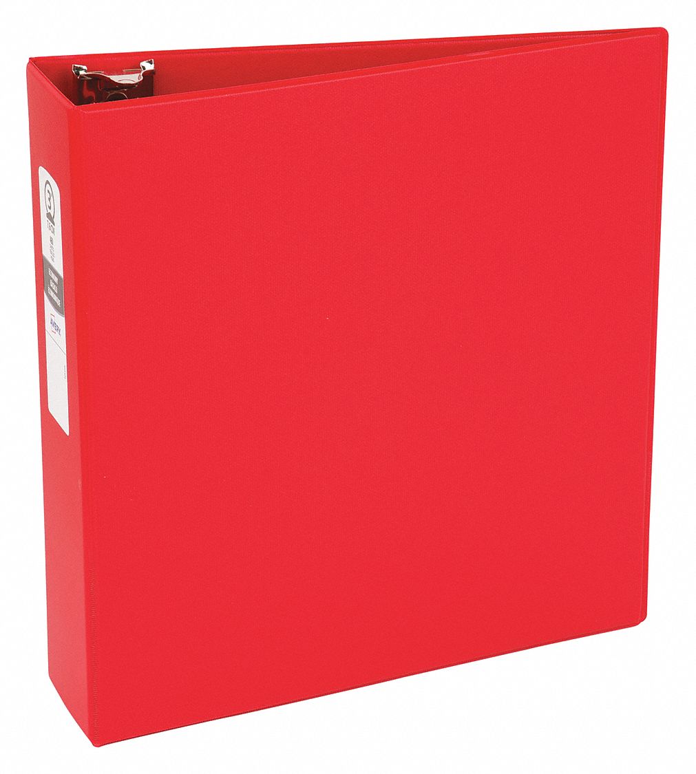 AVERY Red 3" 3Ring Binder, 81/2" x 11" Sheet Size, Vinyl, 460 Sheet