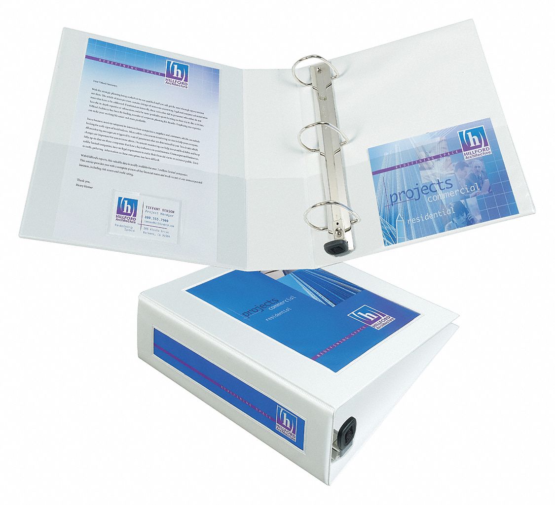 AVERY White 3" 3Ring Binder, 81/2" x 11" Sheet Size, Vinyl, 670 Sheet Capacity Binders