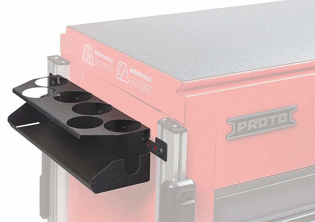 PROTO Black Aerosol Can Holder, Steel, 191/2" Length, 5" Width 35XP97JUCAERCH Grainger