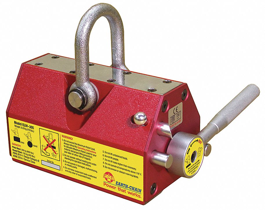 TECHNIKS Lifting Magnet, 660 lb Flat, 300 lb Round - 35YJ70|ELM-300 ...