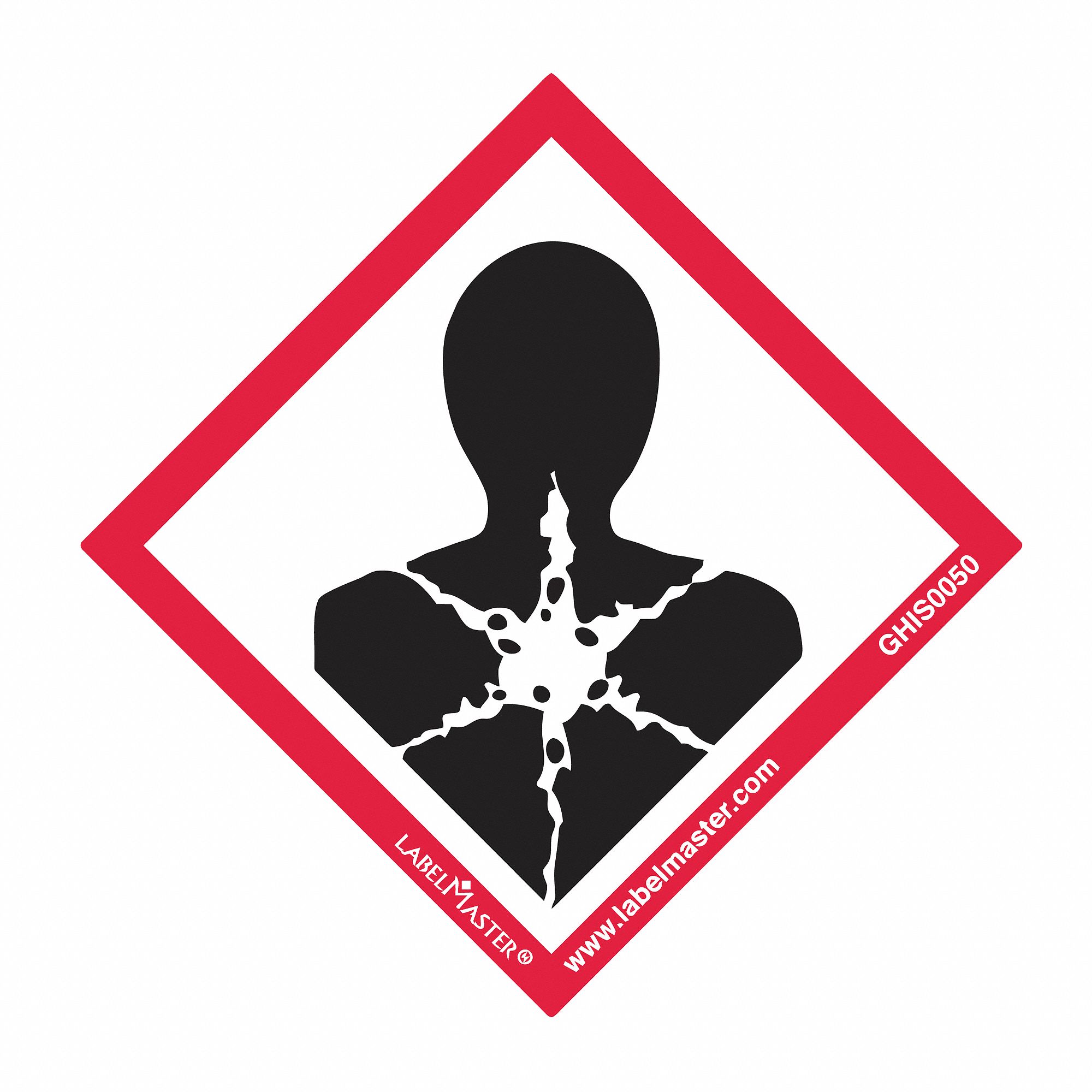 LABELMASTER GHS Health Hazard Label Paper 2 In Height 2 In Width 