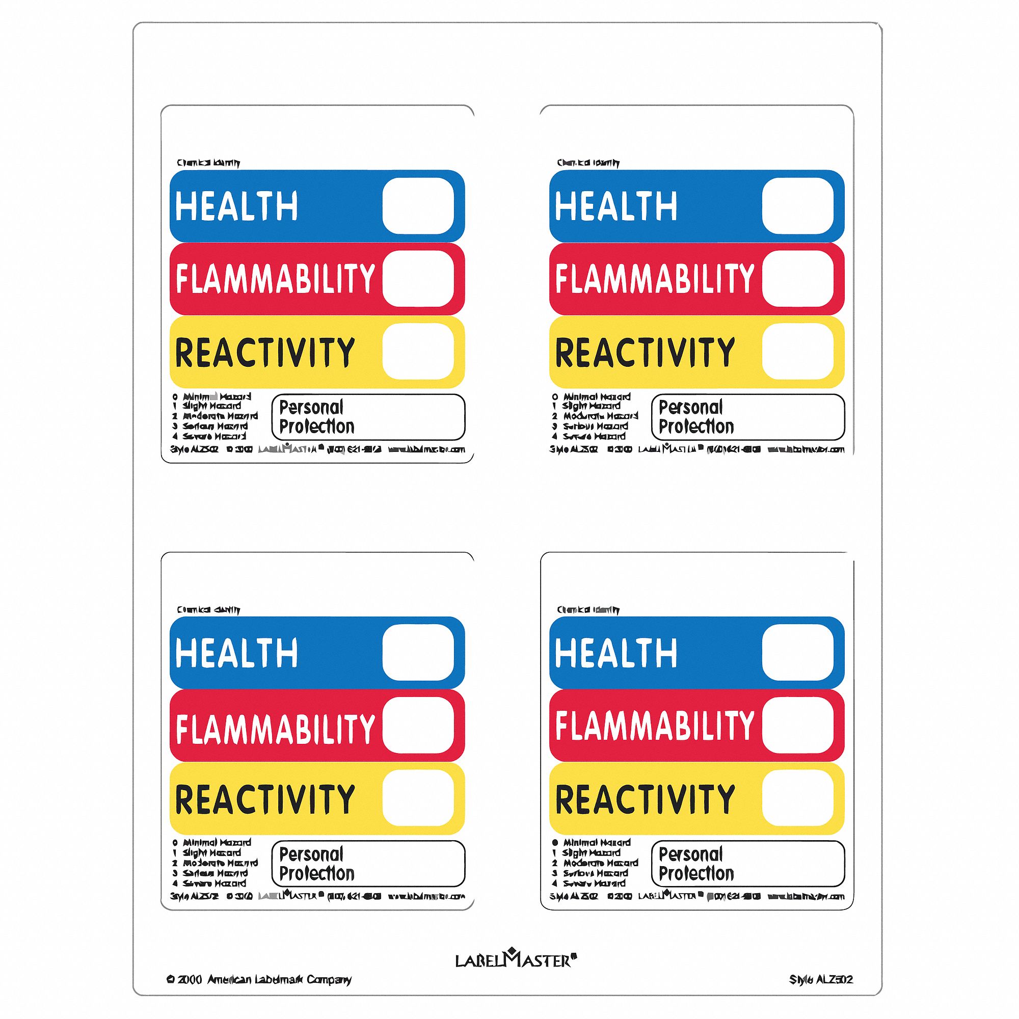 LABELMASTER Label, Paper, English, Health, Flammability