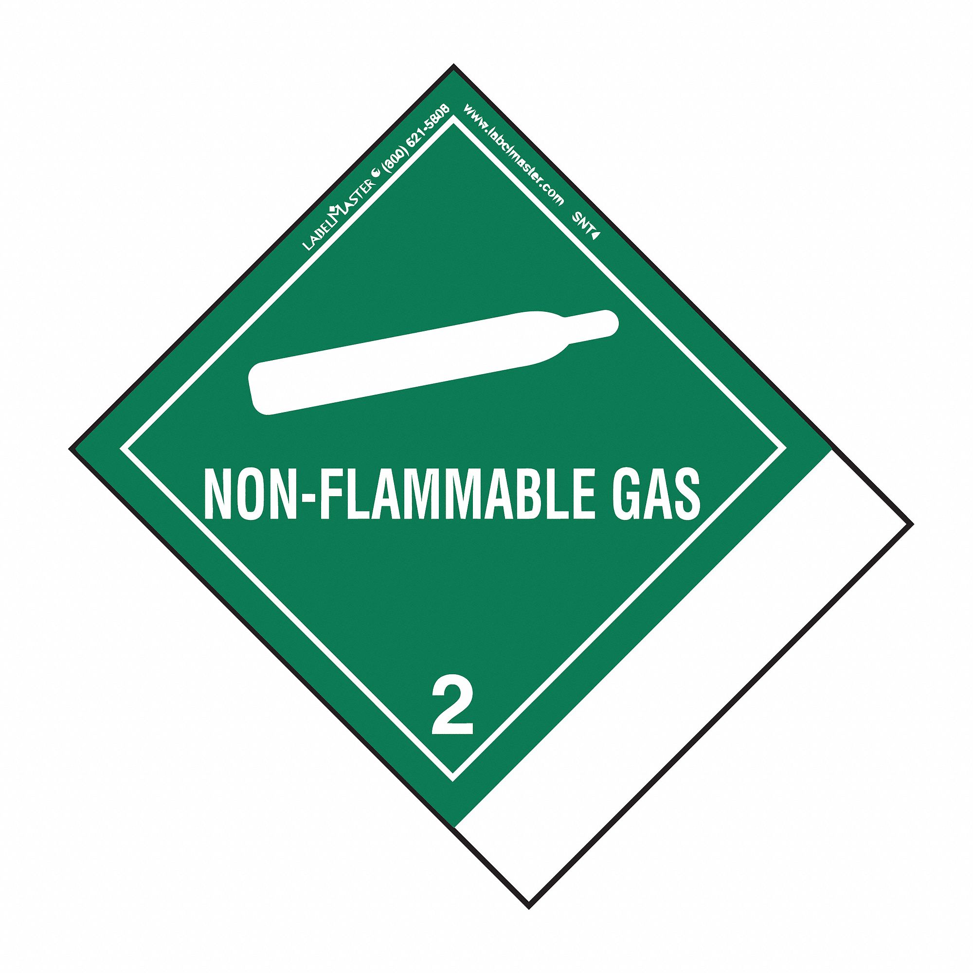 LABELMASTER Non-Flammable Gas Label, 100mmx120mm, 500 - 35ZJ68|HSNV4 - Grainger