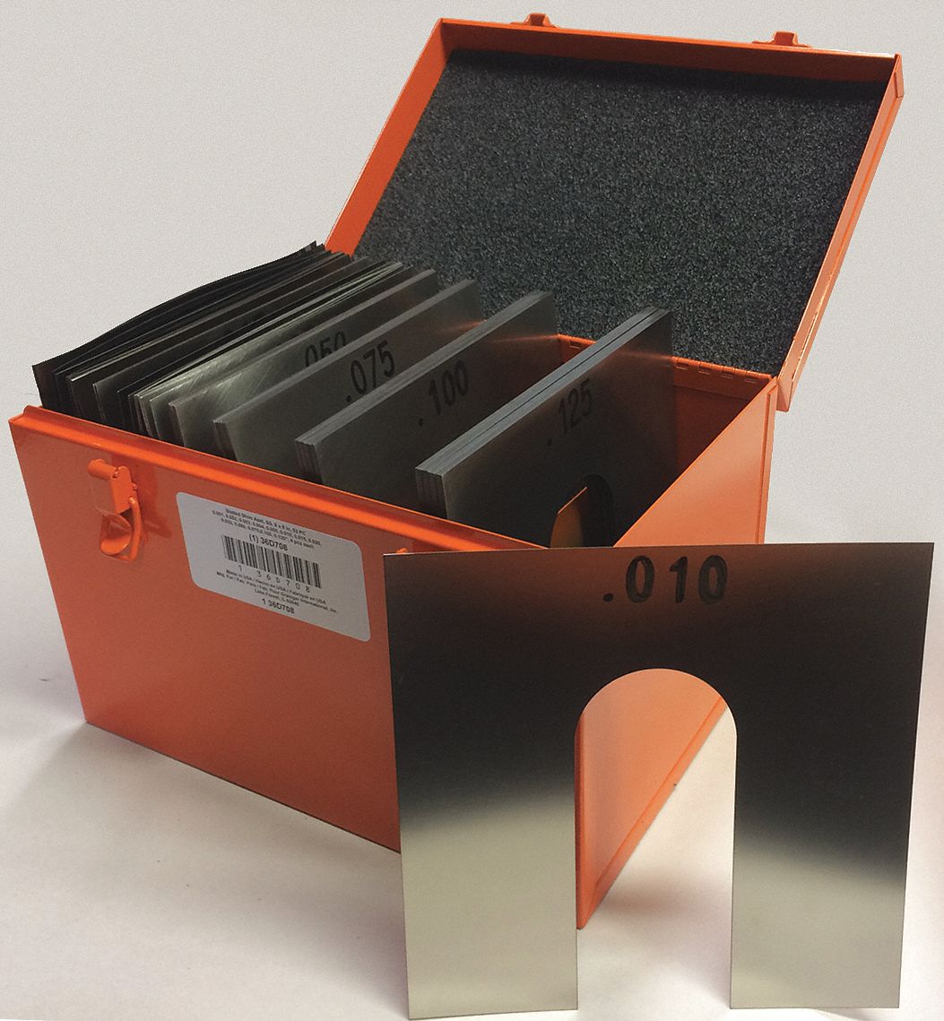 GRAINGER APPROVED Stainless Steel Slotted Shim Assortment, 52 Pcs
