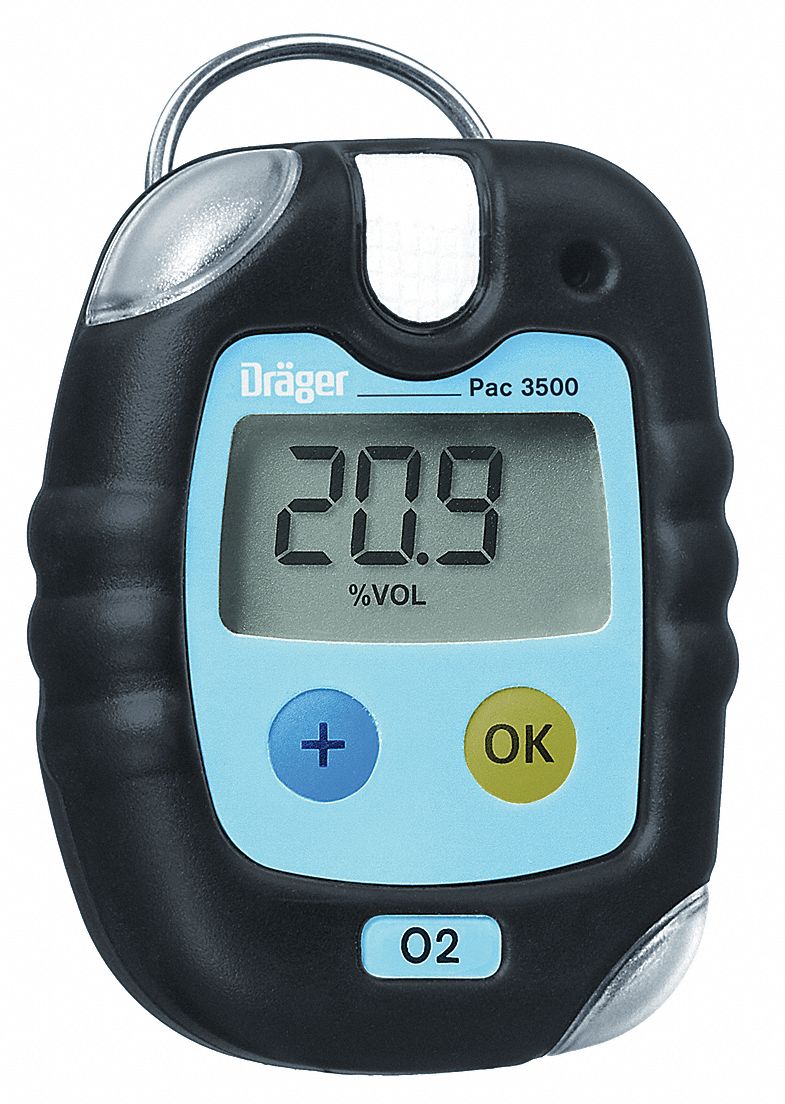 DRAEGER Single Gas Detector, 0 to 25 Vol Sensor Range, Audible