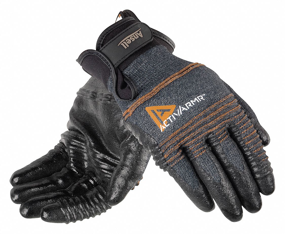Cut Resistant Gloves,Black/Gray,L,PR