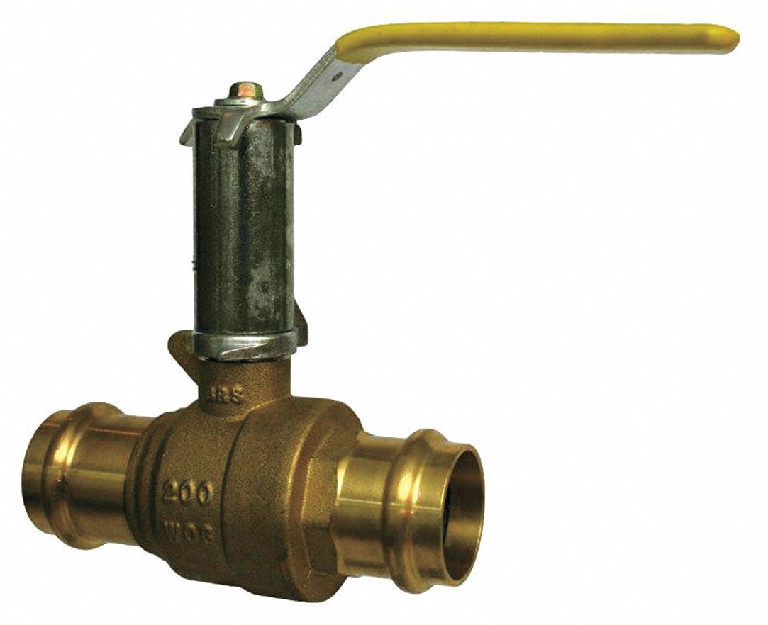 Ball Valve Brass Inline 2 Piece Pipe Size 2 In Tube Size 2 In