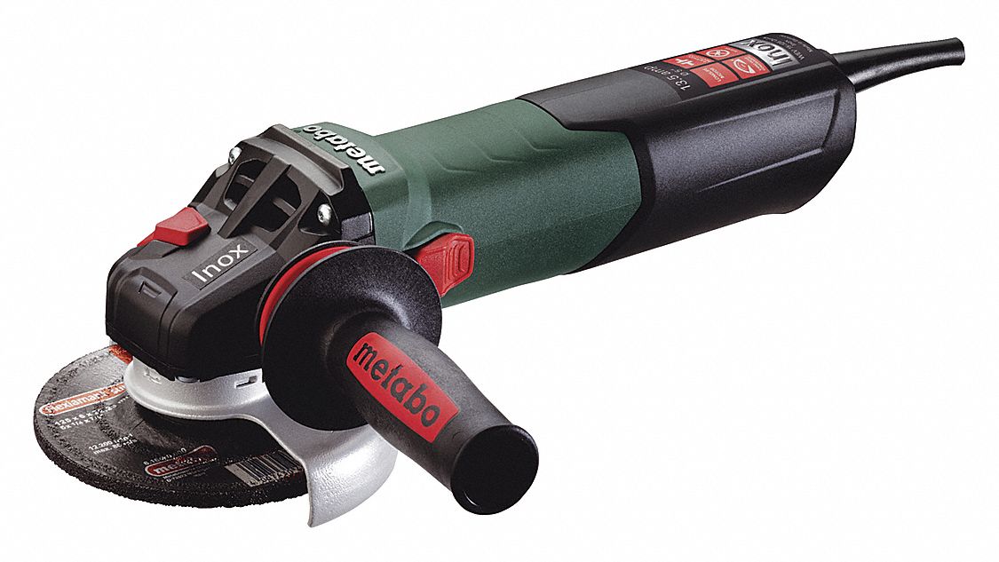 METABO Angle Grinder, 4 1/2 in, 5 in Wheel Dia., 14 Amps, 120V AC