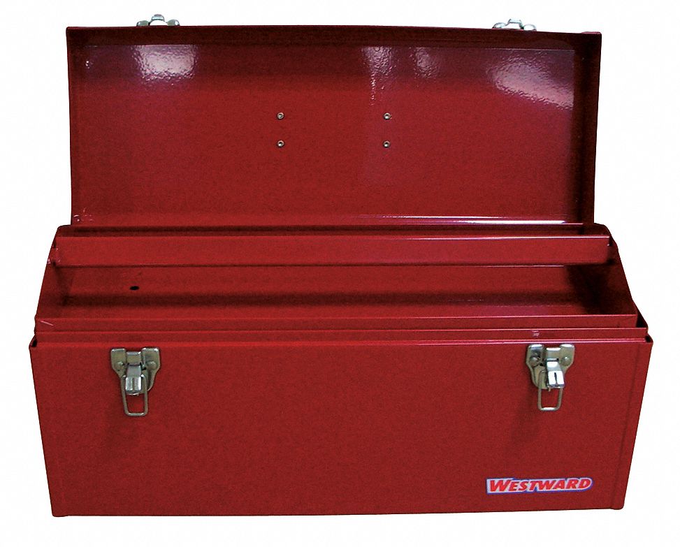 WESTWARD Steel Portable Tool Box, 9" Overall Height, 20" Overall Width