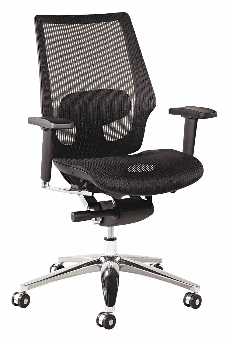 ALERA Black Mesh Desk Chair 187/8" Back Height, Arm Style Adjustable
