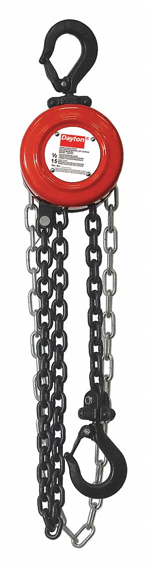 DAYTON Manual Chain Hoist,1000 lb.,Lift 15 ft. - 38EV03|38EV03 - Grainger