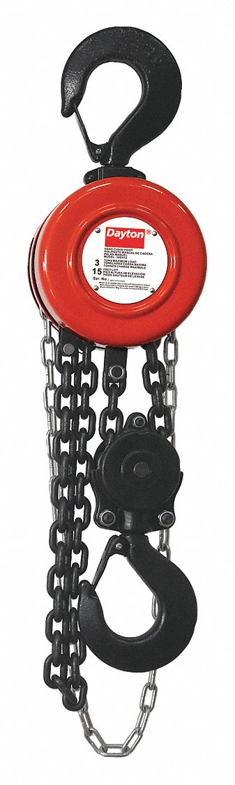 DAYTON Manual Chain Hoist,6000 lb.,Lift 15 ft. - 38EV12|38EV12 - Grainger