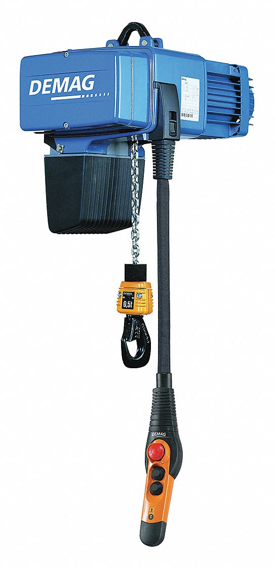 DEMAG H4 Electric Chain Hoist, 500 lb Load Capacity, 230V, 16 ft Hoist