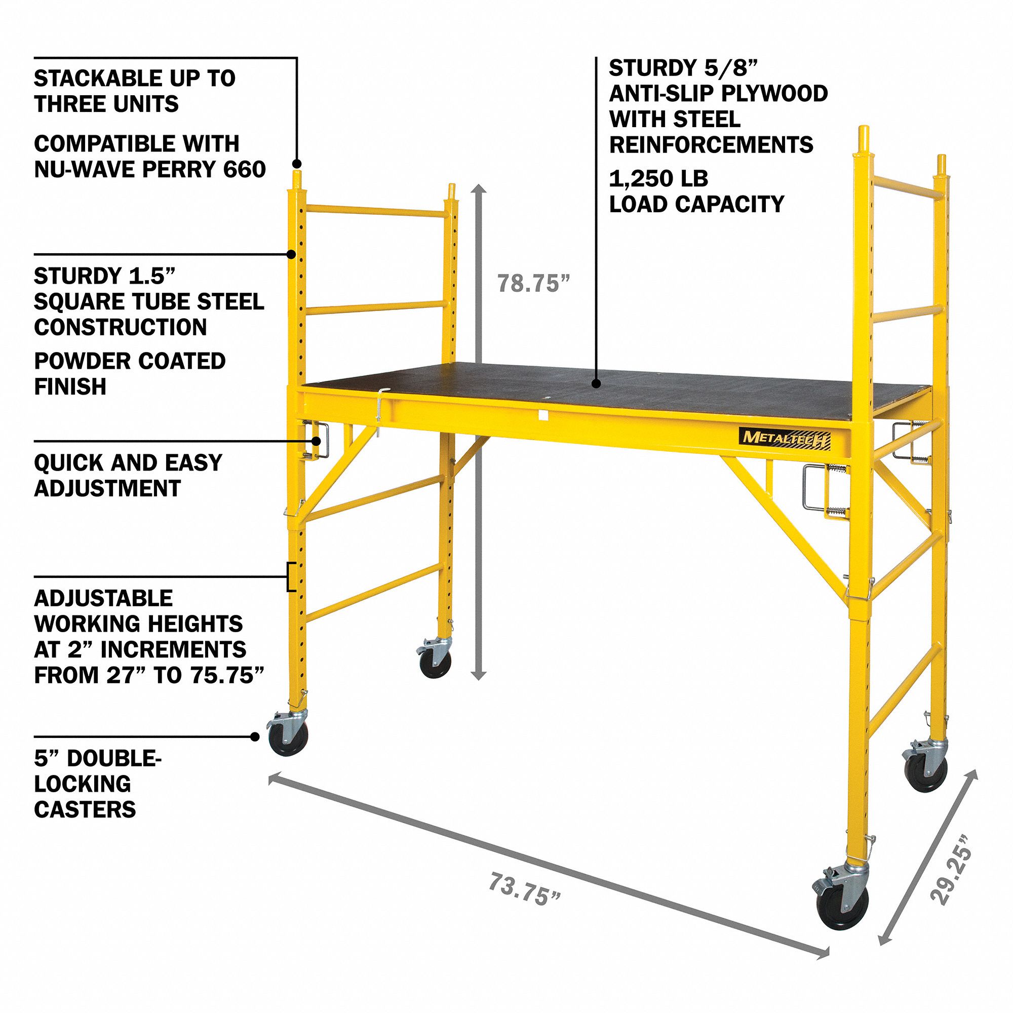 Metaltech Scaffold Perry Style Steel Ft Platform Height Ft In