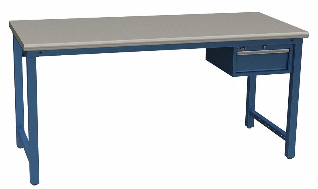 LISTA Workbench, Laminate, 30 in Depth, 35 1/4 in Height, 60 in Width