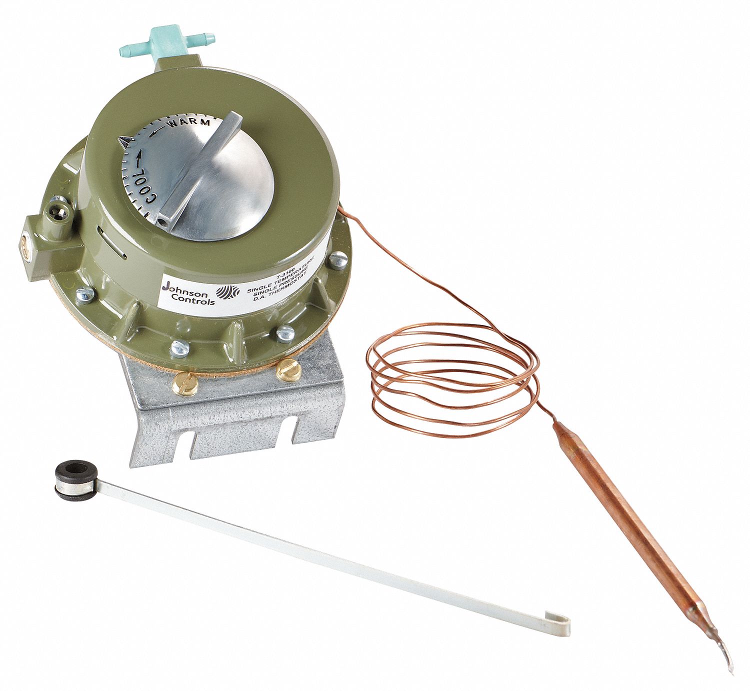 JOHNSON CONTROLS Pneumatic Thermostat, Heating and Cooling, Single