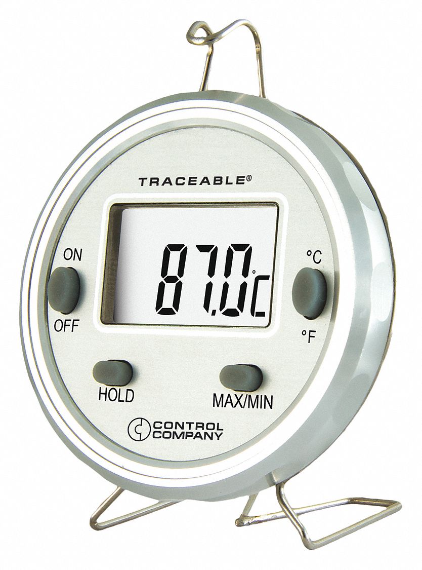 CONTROL COMPANY LCD Dishwasher Thermometer, 58° to 302° Temp. Range (F