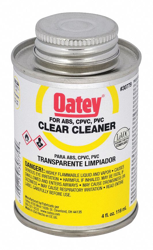 OATEY Clear PVC Cleaner, Clare Cleaner, Size 4 , For Use With PVC Pipe