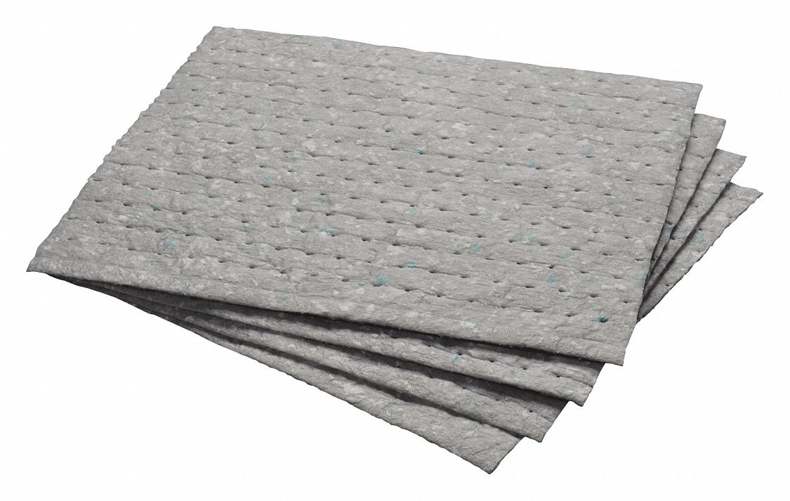 3M 17" Absorbent Pad, Fluids Absorbed Universal, Medium, 18 gal., 100 PK 39CD73MCM Grainger