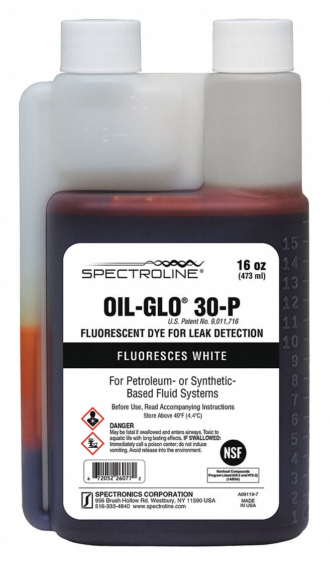 SPECTROLINE Fluorescent Leak Detection Dye, White, Pint Capsule Size
