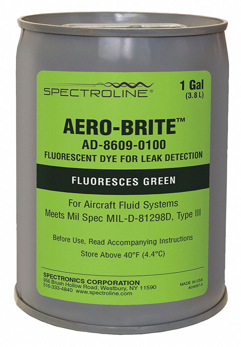 SPECTROLINE Fluorescent Leak Detection Dye, Green, Gallon Capsule Size, Hydraulic Leaks in
