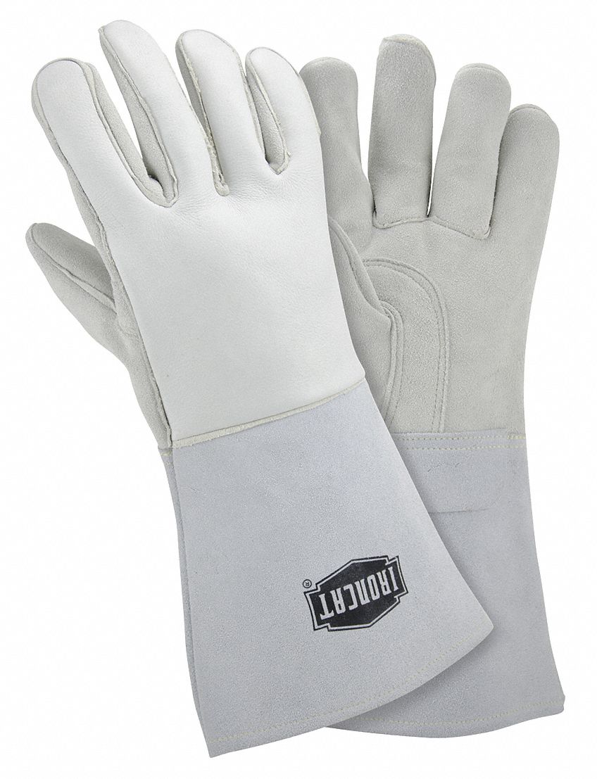 IRONCAT Elkskin Welding Gloves, L, Gauntlet Cuff, 14" Glove Length, 1
