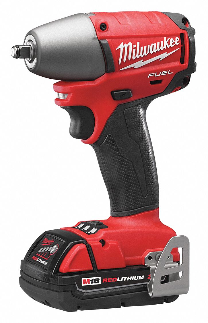 MILWAUKEE 3/8" Cordless Impact Wrench Kit, 18.0 Voltage, 220 ft.lb