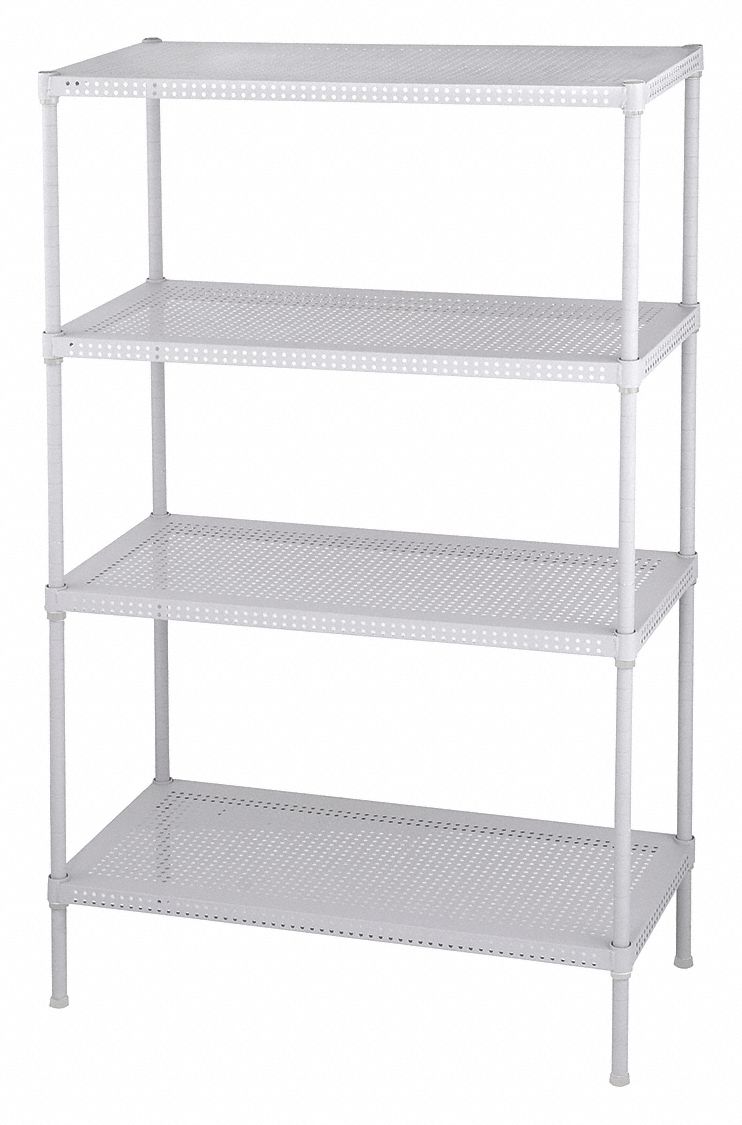 GRAINGER APPROVED Open, Freestanding, Metal Shelving, Overall Width 24