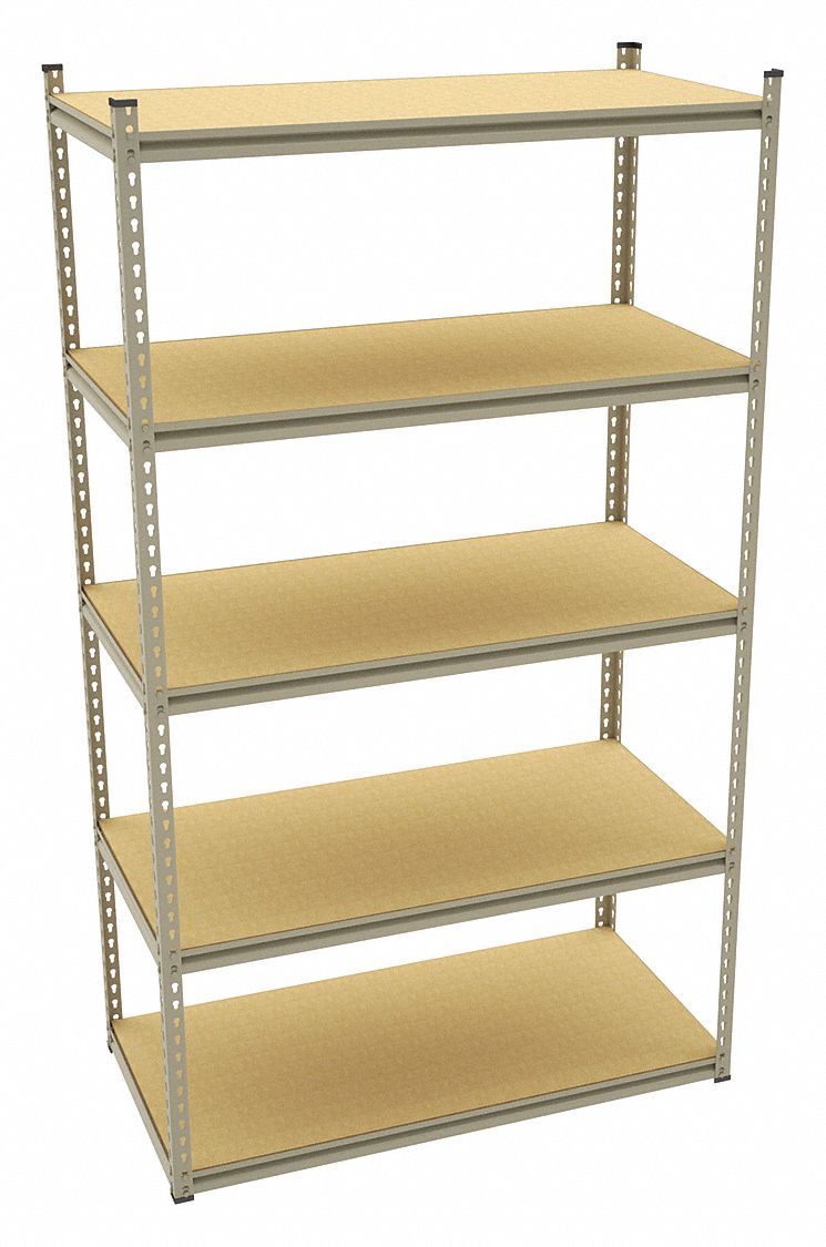 TENNSCO Freestanding Boltless Shelving with Particle Board Decking, 5