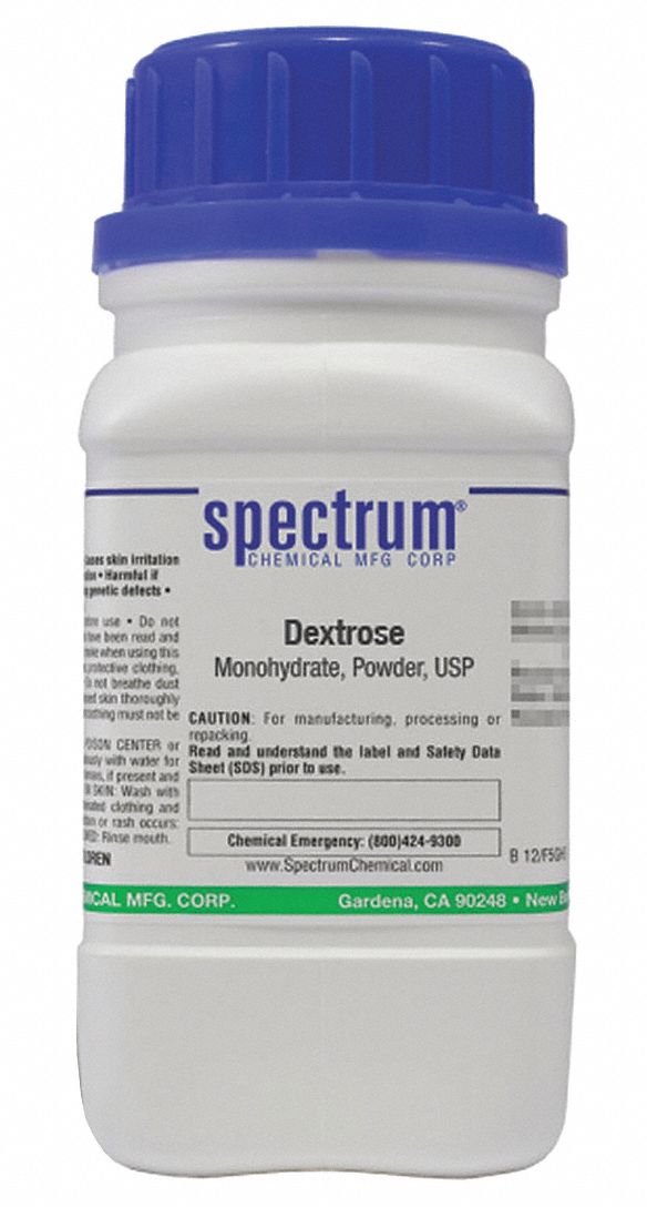 SPECTRUM Dextrose, Hydrous, Powder, USP, 100g 39G425DE145100GM06