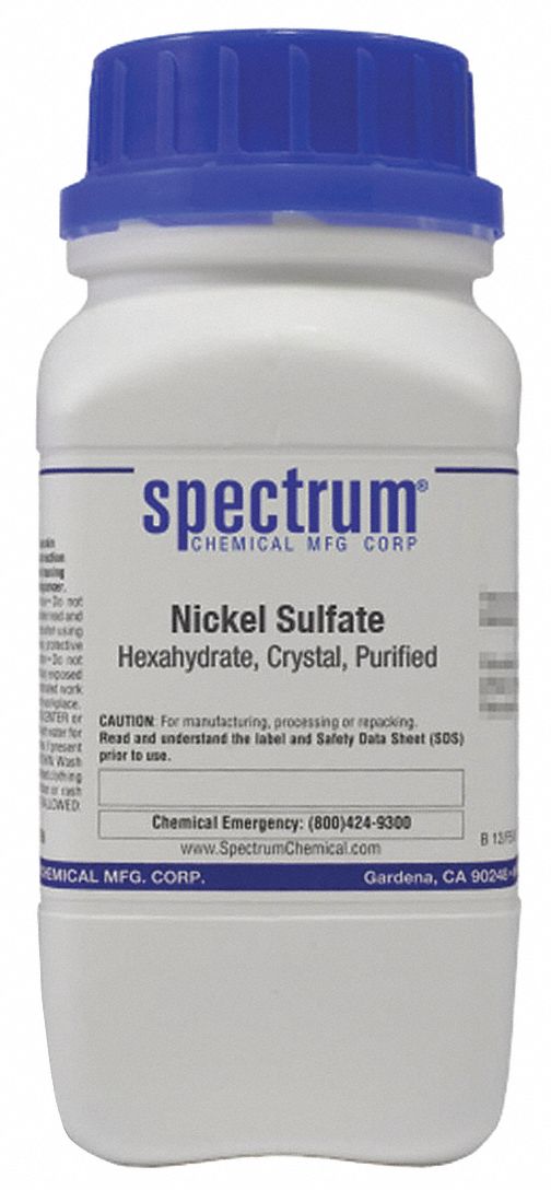 SPECTRUM Nickel Sulfate, Hexahydrate, Purified, 500g 39G666N1069