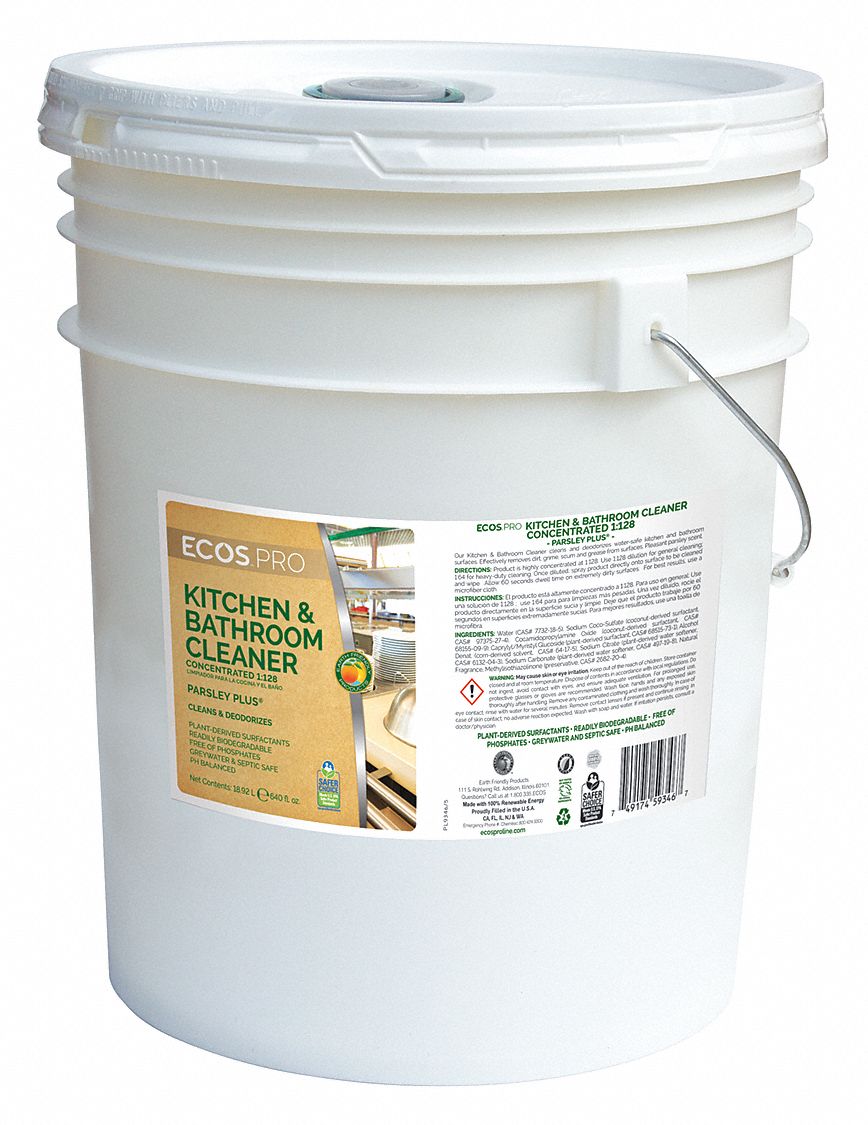 ECOS PRO Kitchen and Bathroom Cleaner, 5 gal. Pail, Unscented Liquid ...