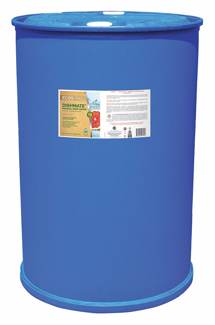 ECOS PRO Dishwashing Soap, Hand Wash, 55 gal. Drum, Grapefruit Liquid