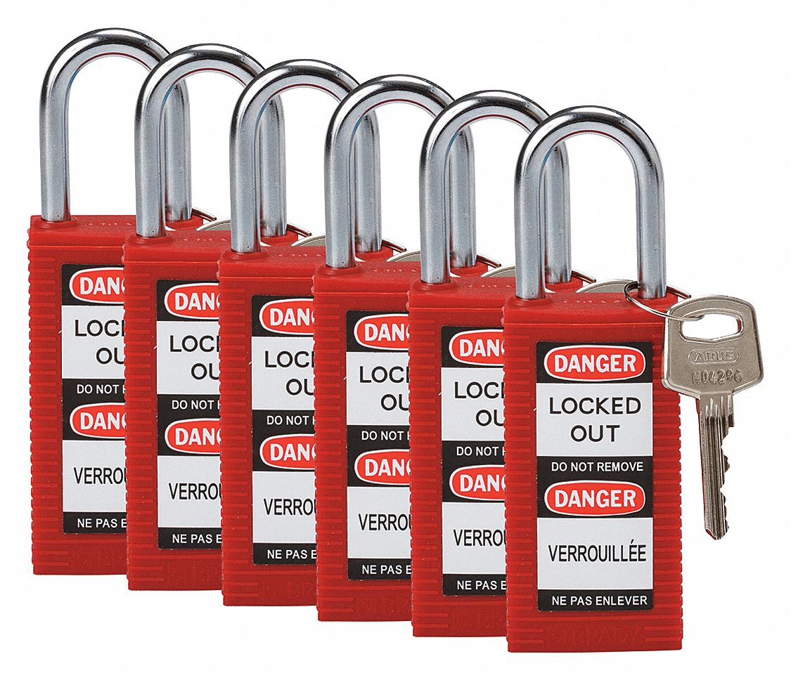 BRADY Lockout Padlock, PK 6 39N261123396 Grainger