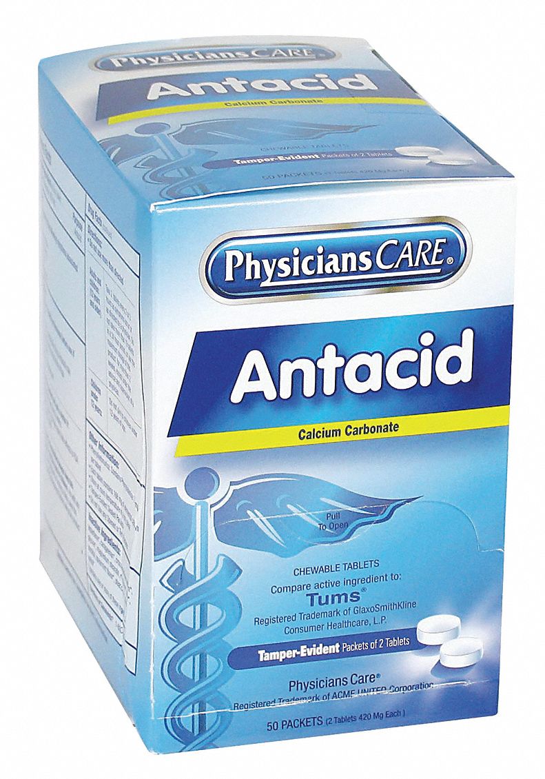PHYSICIANSCARE Antacids and Indigestion, Tablet, PK50 39N85390089G