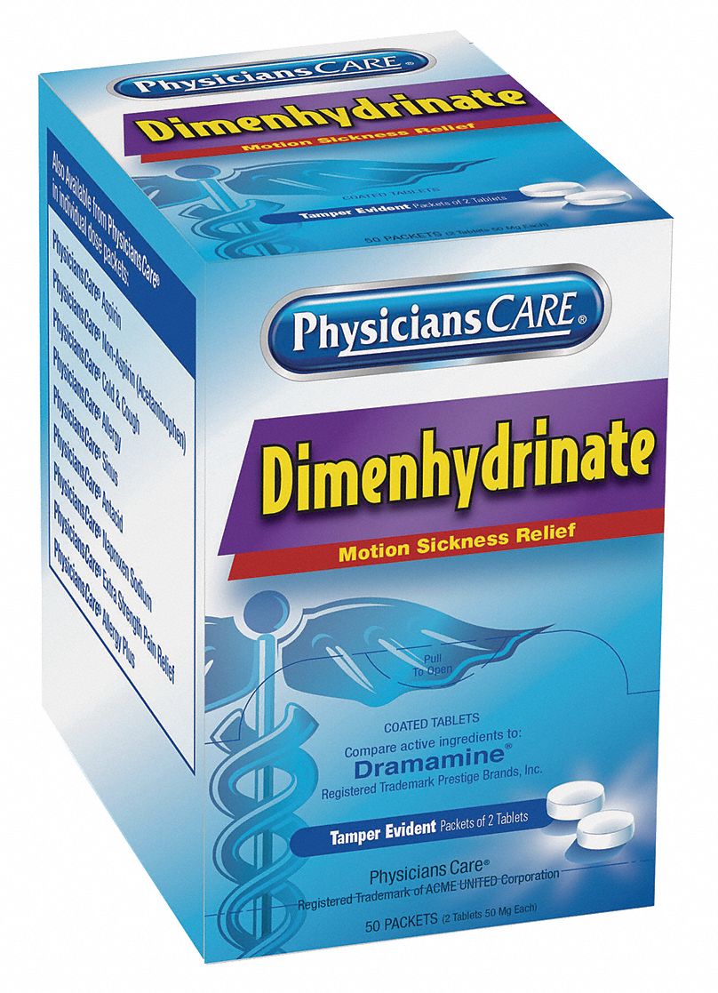 PHYSICIANSCARE Nausea, Motion Sickness, Tablet, PK50 39N85590031