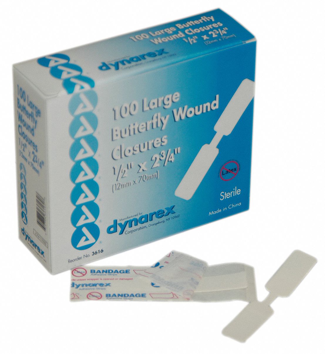 FIRST AID ONLY Plastic Butterfly Bandages, 23/4" x 1/2", White