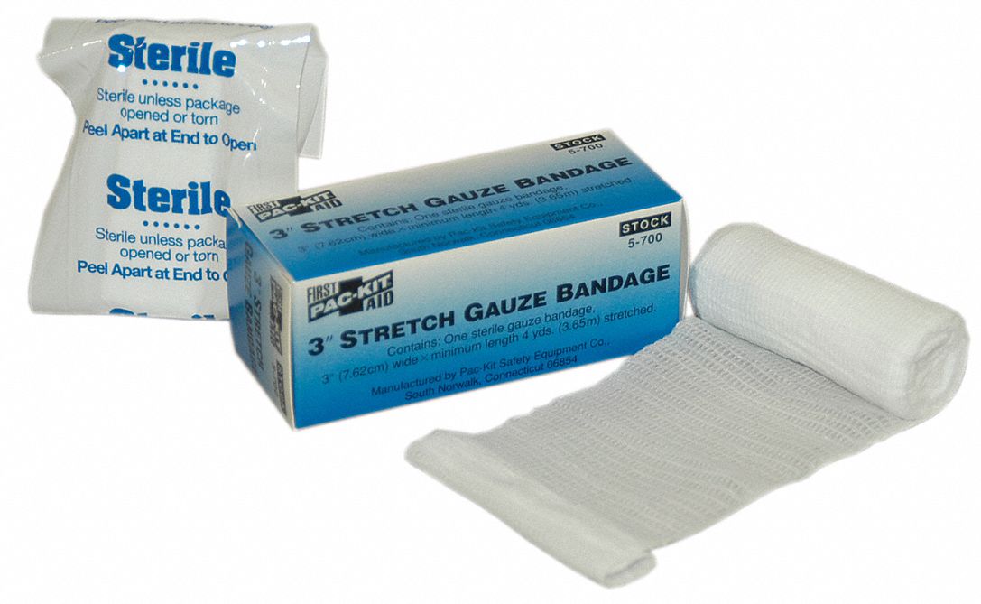 FIRST AID ONLY Stretch Gauze, Bulk, Sterile, Gauze, Includes 3" x 4 yd
