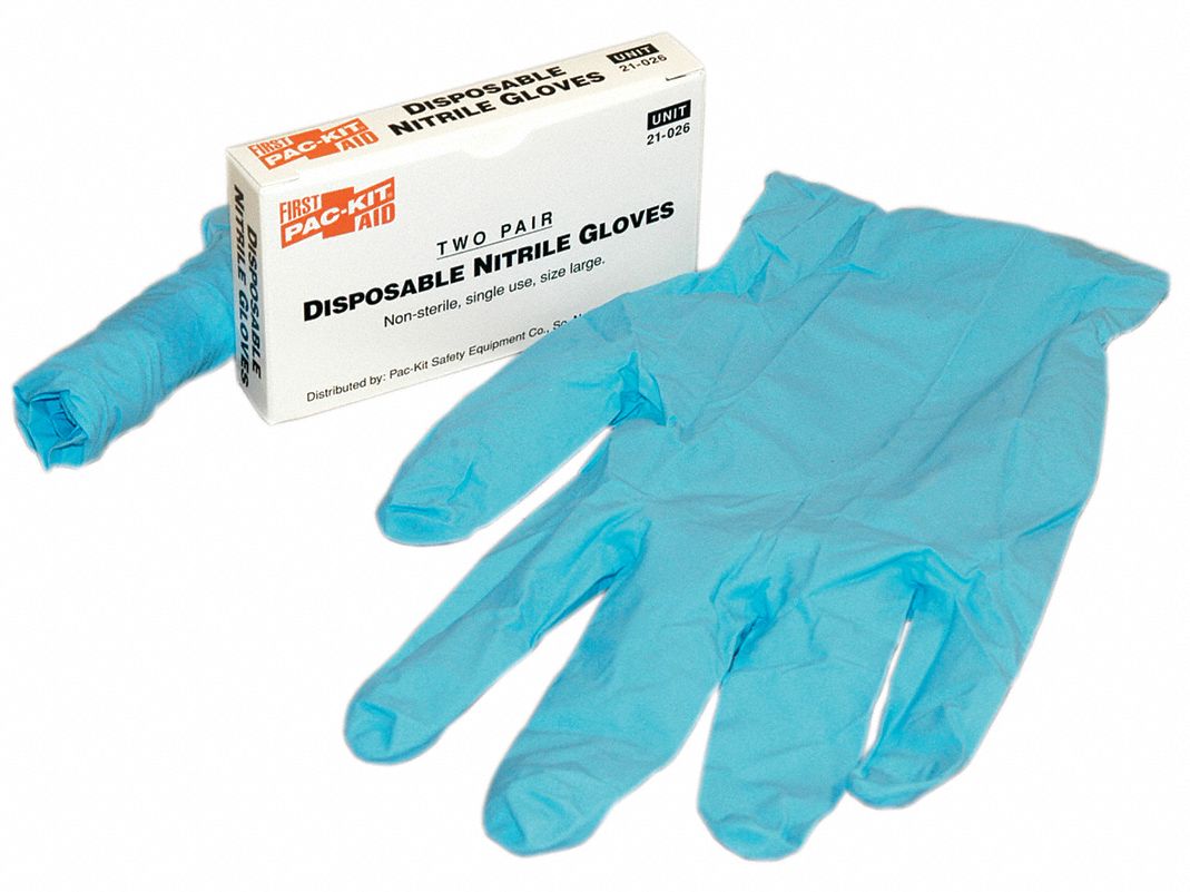 FIRST AID ONLY Disposable Gloves, L, PowderFree, 5.0 mil Palm