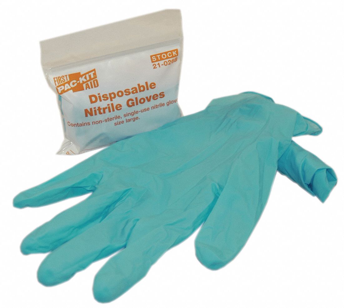 FIRST AID ONLY Disposable Gloves, L, PowderFree, 5.00 mil Palm