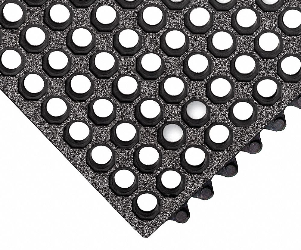 Modular Drainage Mat,Black,3 x 3 ft.