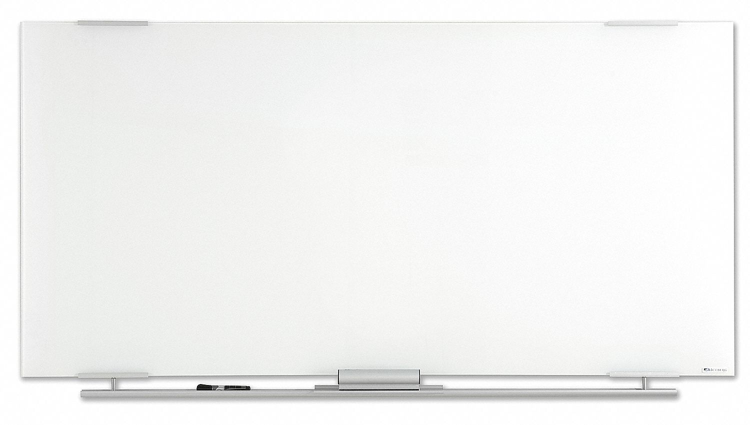 ICEBERG GlossFinish Glass Dry Erase Board, Wall Mounted, 36 inH x 60