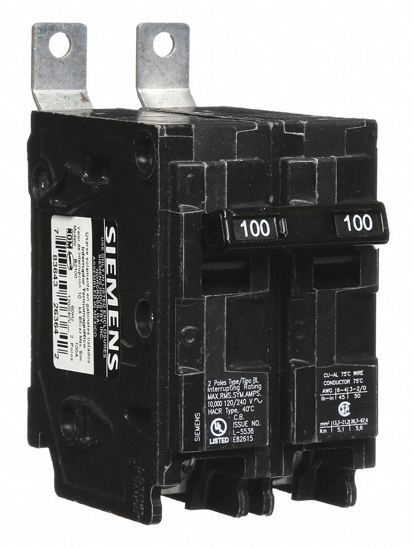 SIEMENS Miniature Circuit Breaker, Amps 100 A, Circuit Breaker Type