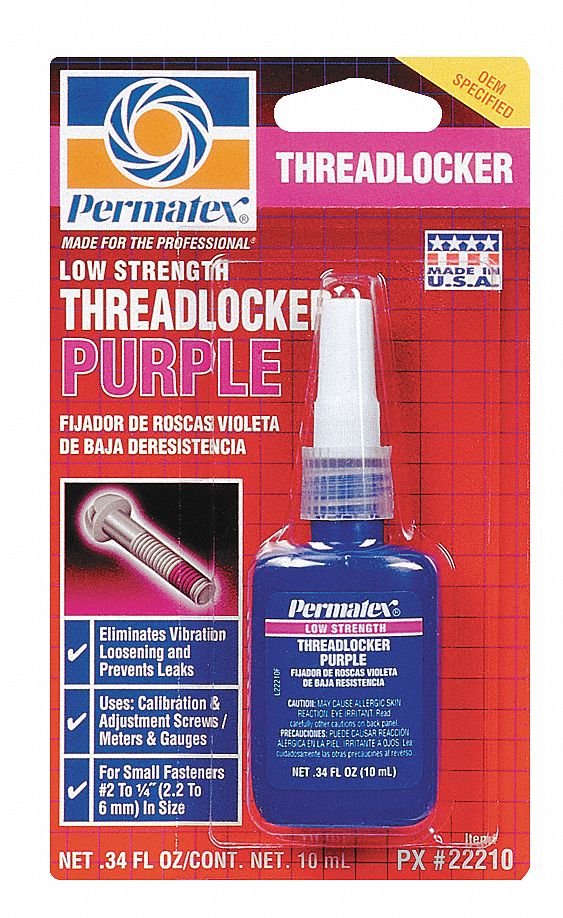 PERMATEX Low Strength Threadlocker Purple 10mL Bottle 3DPJ7 22210