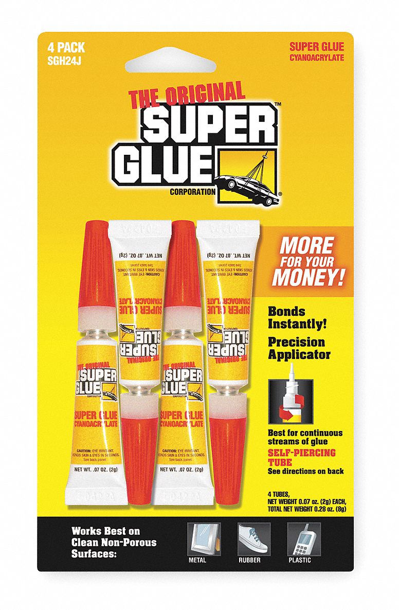 SUPER GLUE 2g Tube Instant Adhesive, Begins to Harden 10 to 30 sec