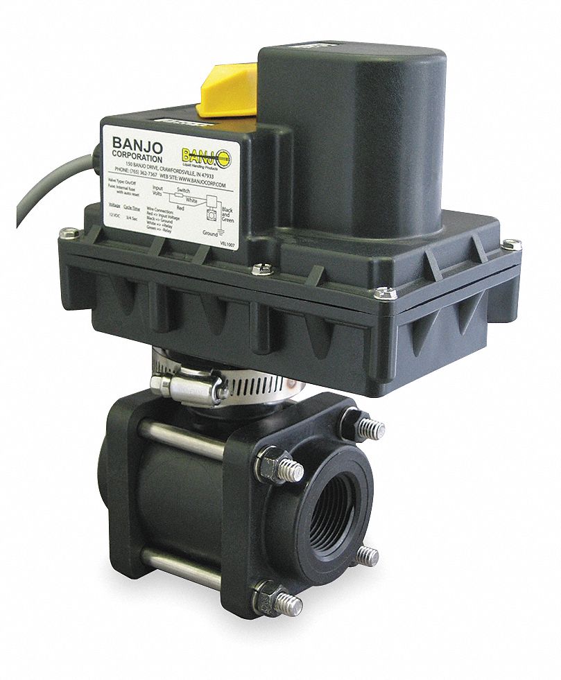 Electronic Ball Valve,Polyprop,3/4 In.